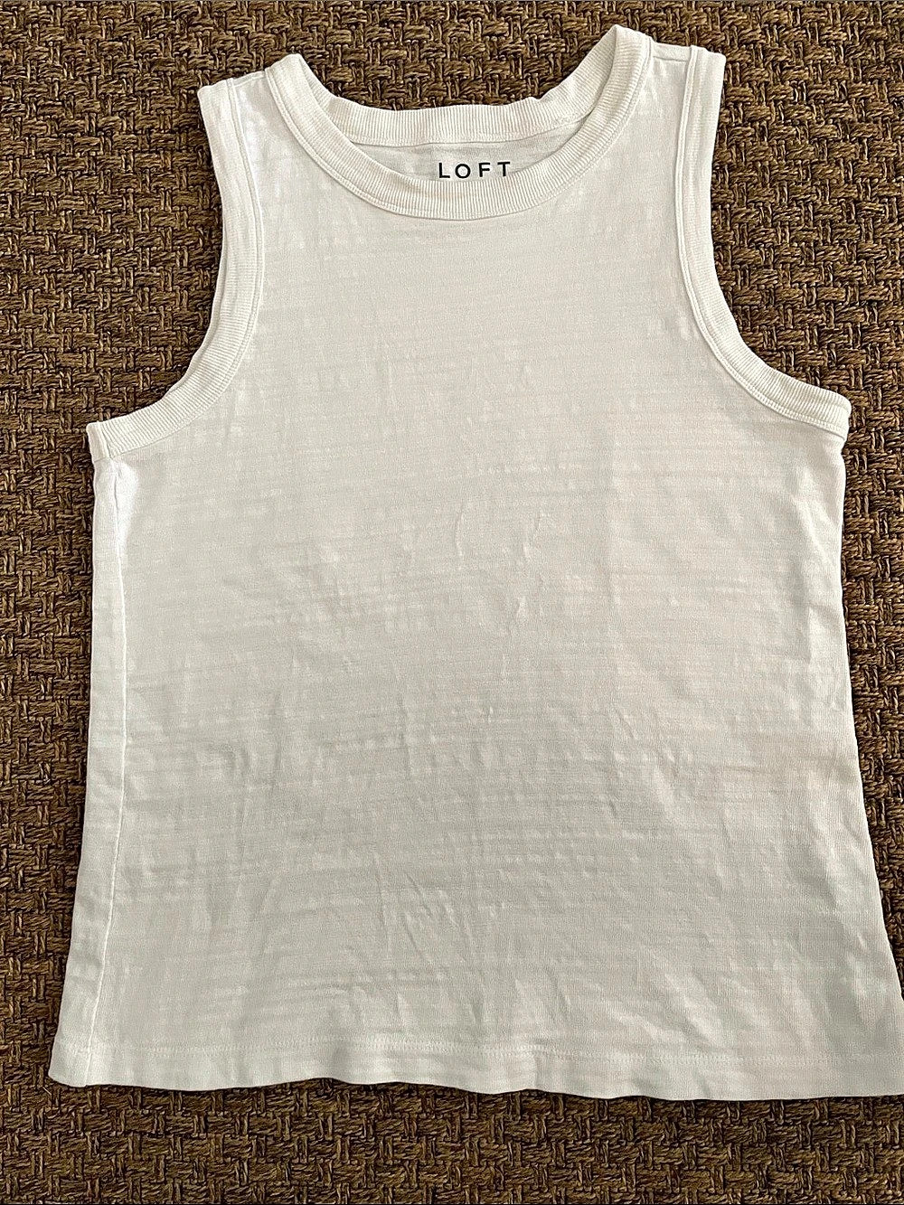 LOFT White Tank Top Size Medium Like New